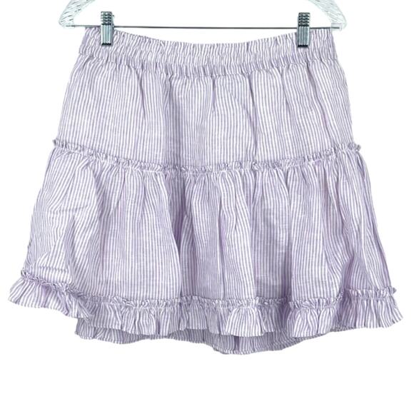 Hill House The Paz Skirt in Lilac Stripe Size XL Linen Cotton - Picture 9 of 9